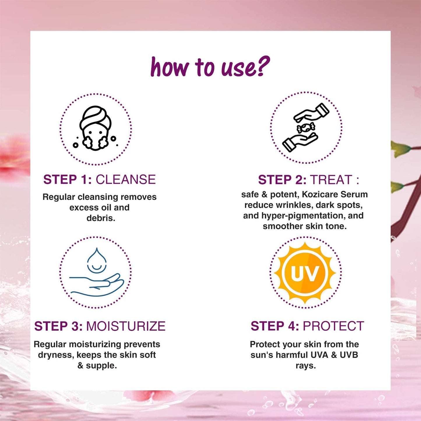 Kozicare Kojic Acid Skin Lightening/Brightening Combo Pack (Soap + Serum + Cream + Fairness Oil) 4 Count (Pack of 1)