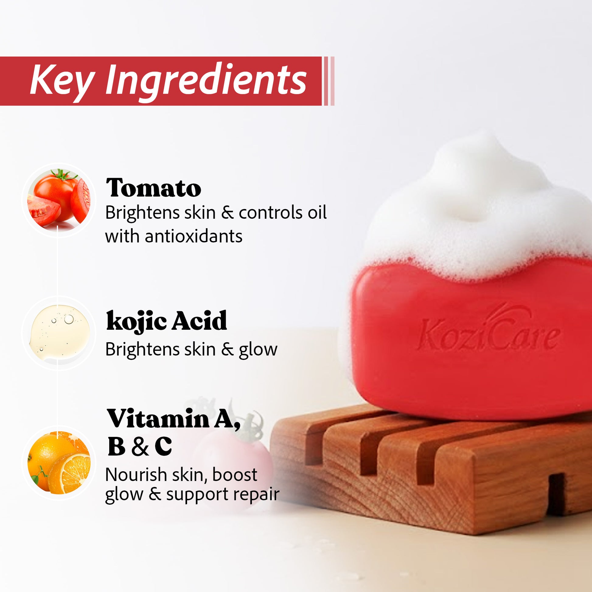 Kozicare Tomato Soap - Skin brightening bath experience