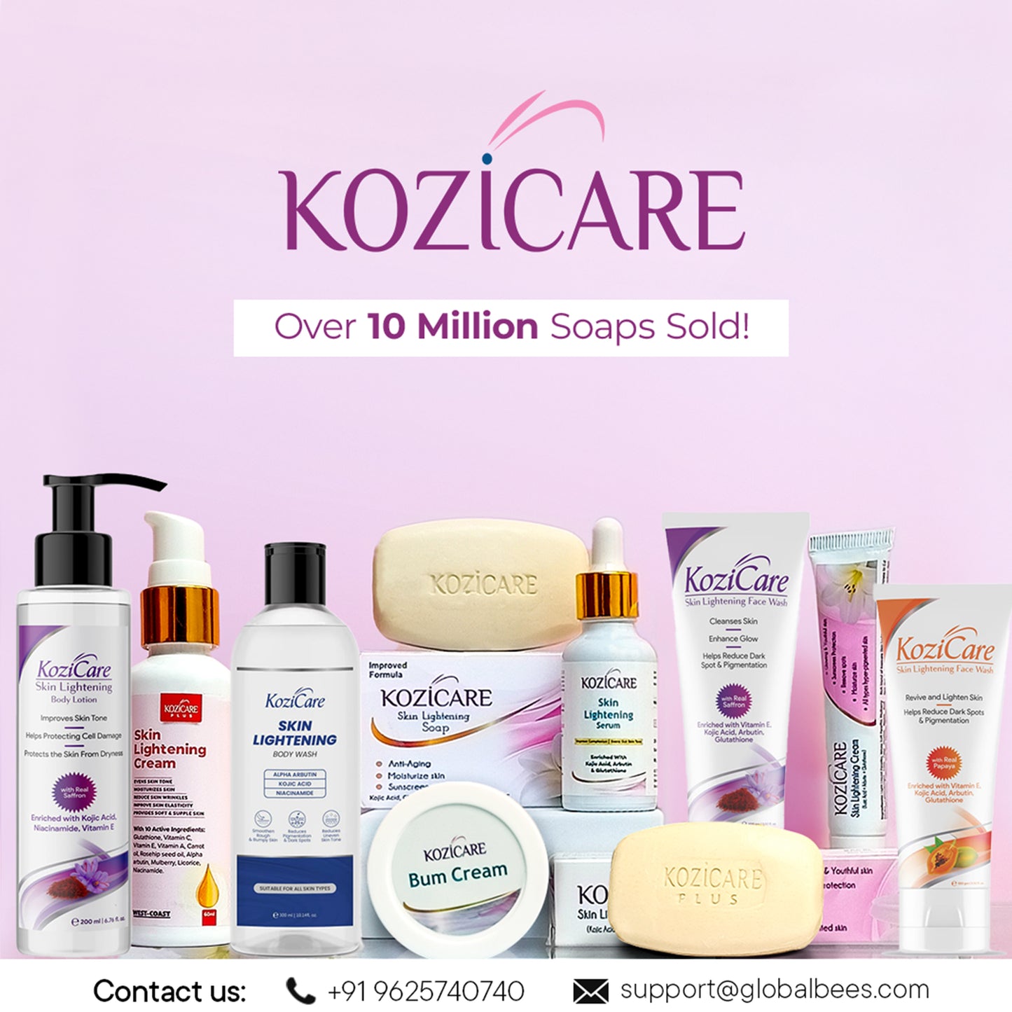 Kozicare Skin Lightening Cream - 15gm (Pack of 3)| Enriched with Kojic Acid, Alpha Arbutin, Glutathione, Niacinamide and Vitamin C | Best for Melasma, Pigmentation, Acne Scars, Dark/Age Spots
