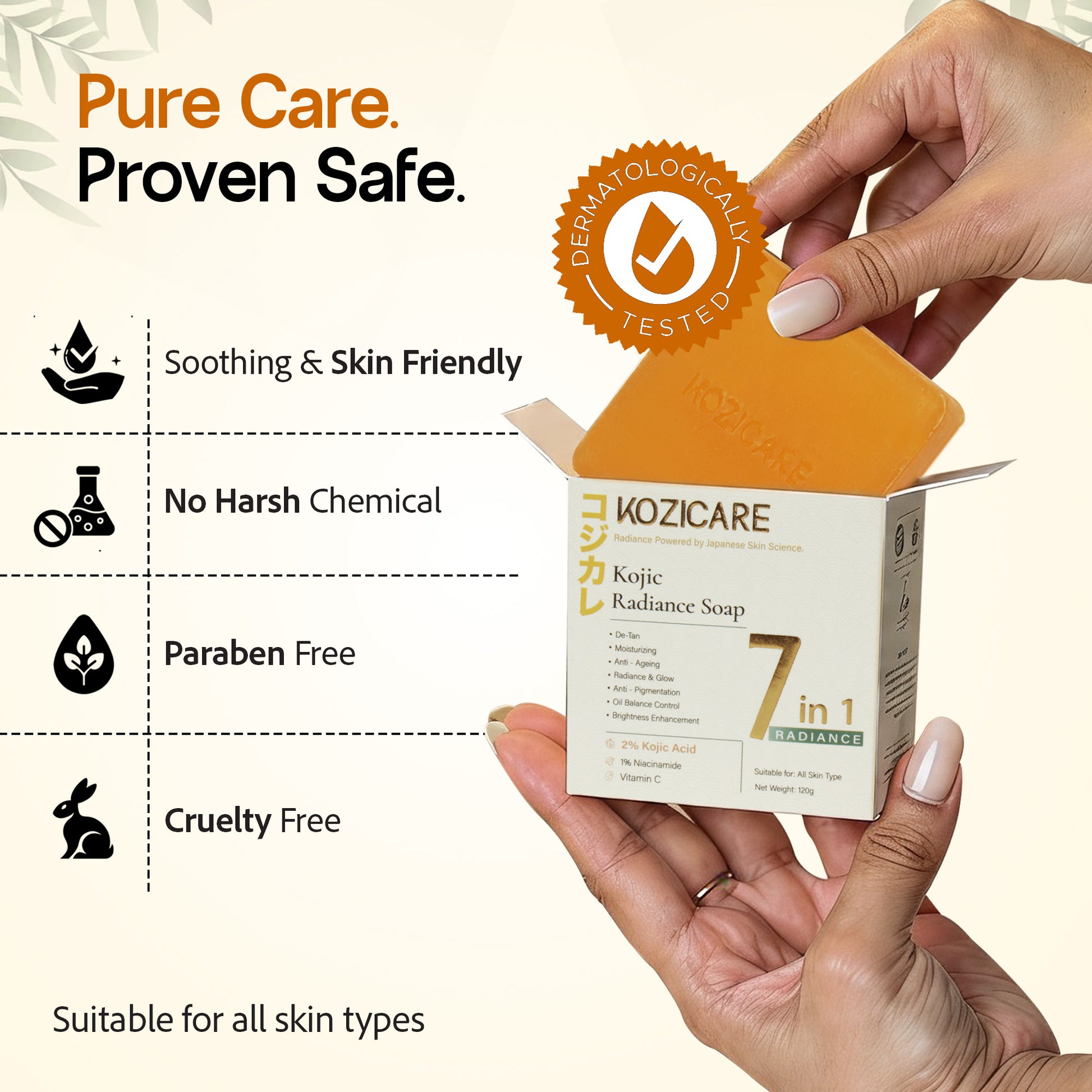 Kozicare kojic radiance soap - effective tan removal