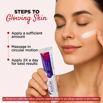 Pack of 3: Kozicare Kojic Acid Cream - Whitening, Non-Greasy | 15g Each | Saffron Scented | For Men & Women