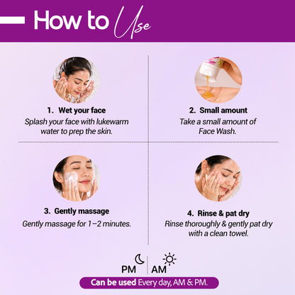 Kozicare Saffron Face Wash | Kojic Acid Face Wash | Skin Whitening Face Wash | Acne Wash for Glowing Skin | Cleanses Skin Enhance Glow | Face Wash for Women & Men | Saffron Face Wash - 100 Ml